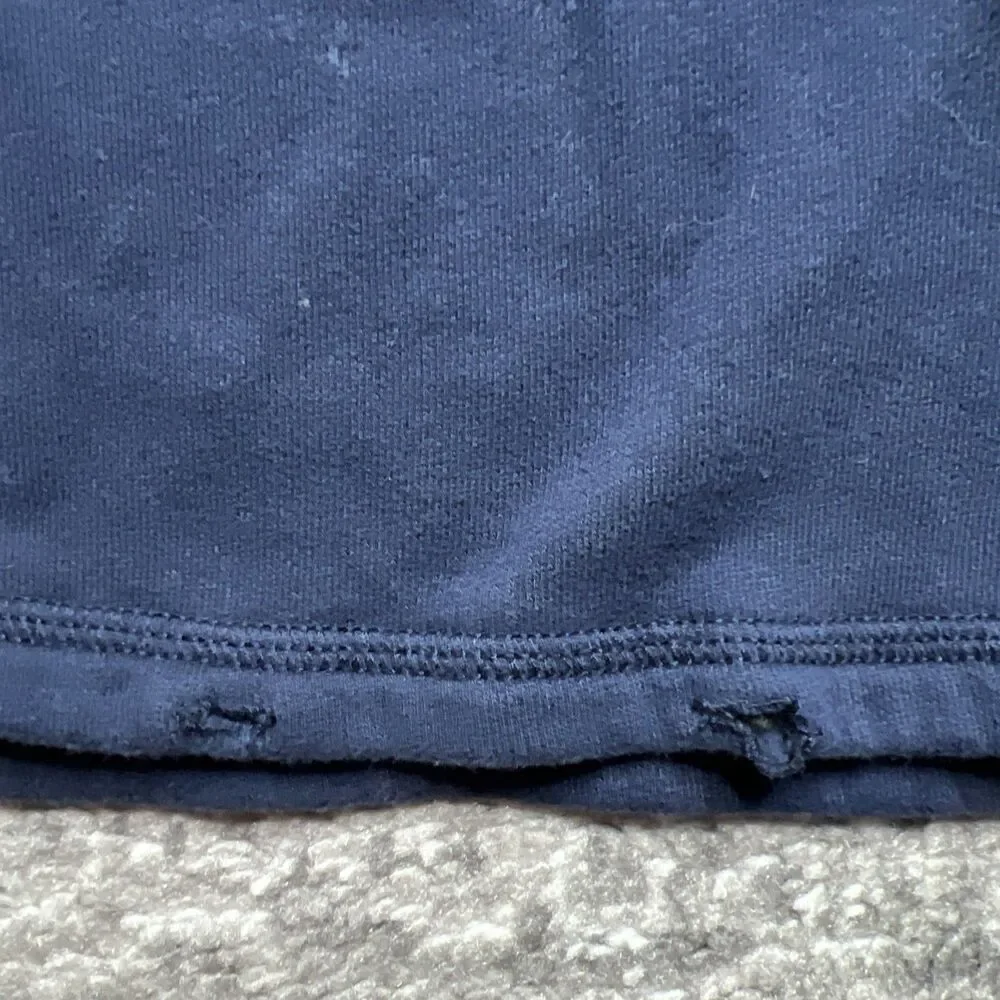 Abercrombie & Fitch Womens Logo Spell Out Cropped Hoodie Large Navy Blue READ - Picture 7 of 9